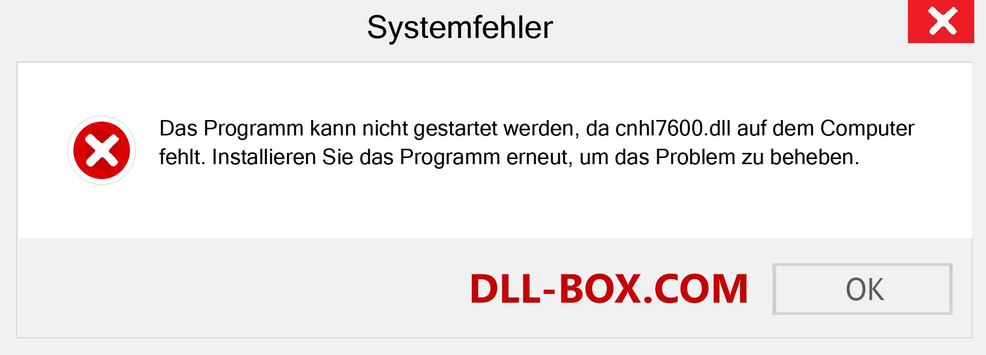 cnhl7600.dll-Datei fehlt?. Download für Windows 7, 8, 10 - Fix cnhl7600 dll Missing Error unter Windows, Fotos, Bildern